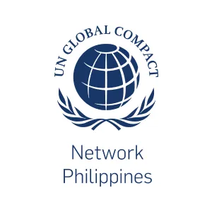 UN Global Compact Network Philippines logo featuring a blue globe and laurel wreath.