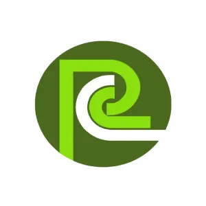 Logo featuring stylized letters P and C in green inside a dark green circle.
