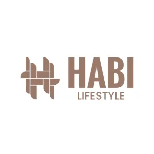 HABI Lifestyle brand logo featuring stylized interwoven shapes to the left of the text.