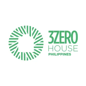 3ZERO HOUSE Philippines logo with a circular green design on the left and green text on the right.