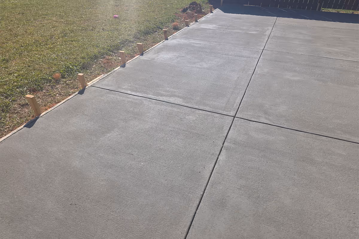 Concrete after pressure washing.