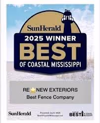 Voted 2025 Best Fence Company in SunHerald Best of Coastal Mississippi