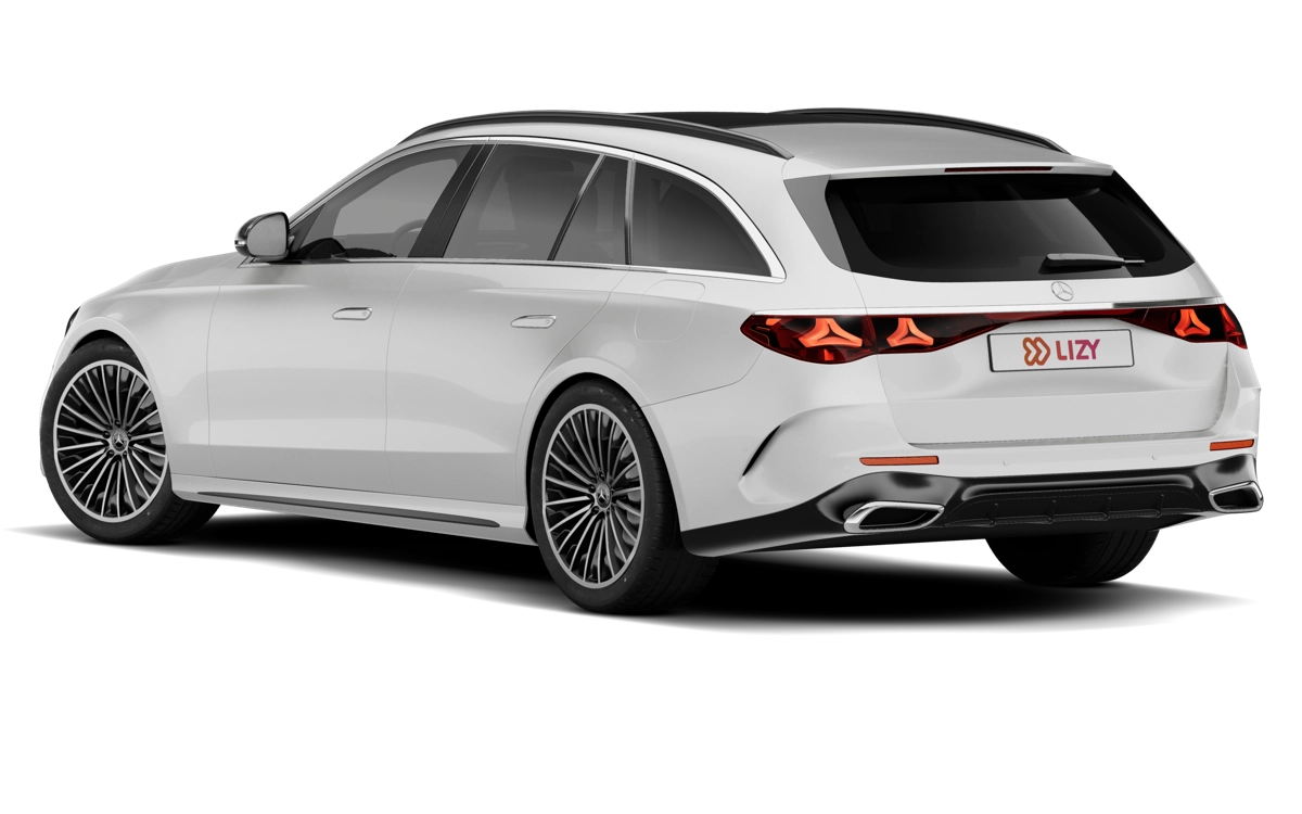 Mercedes E vue trois quarts arrière