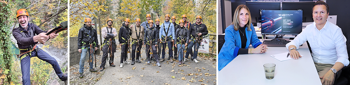 Frau und Mann sitzen an einem Bürotisch