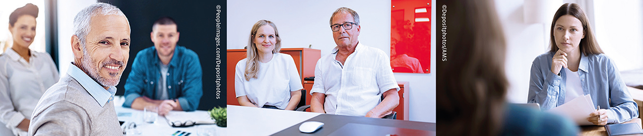 Mann und Frau in Büro