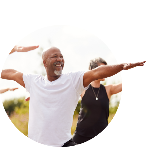 People exercising outdoors in a Livara musculoskeletal care program