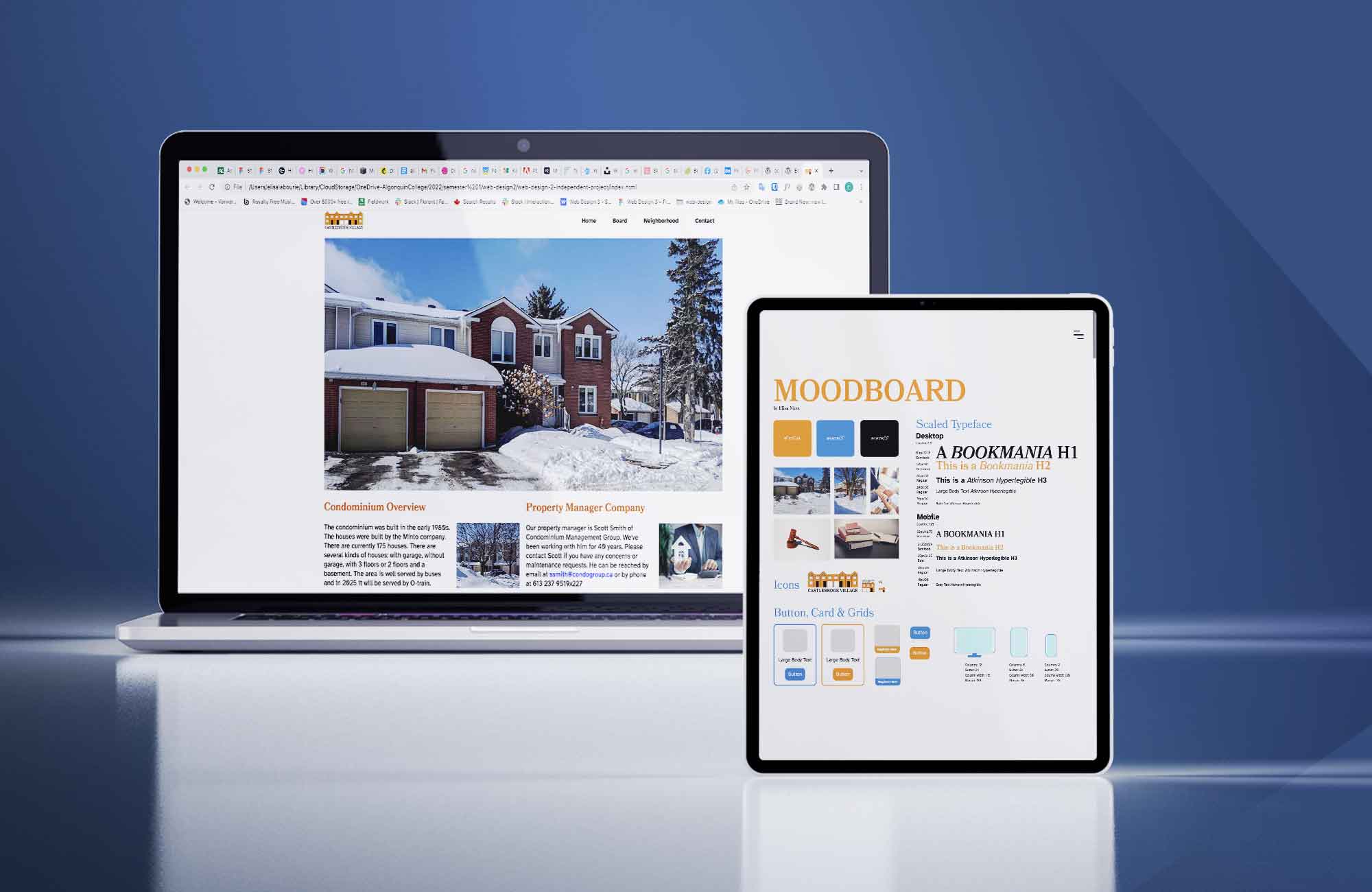 A mockup of the new condo webpage look