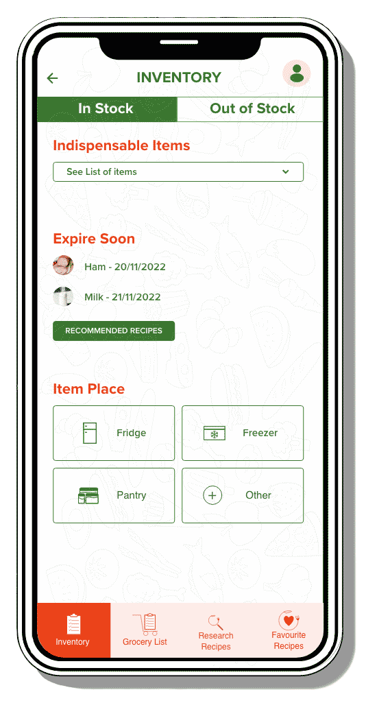 mockup of a highfidelity screen app