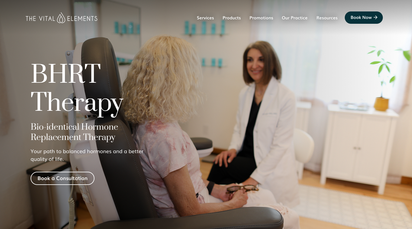 BHRT consultation at The Vital Elements