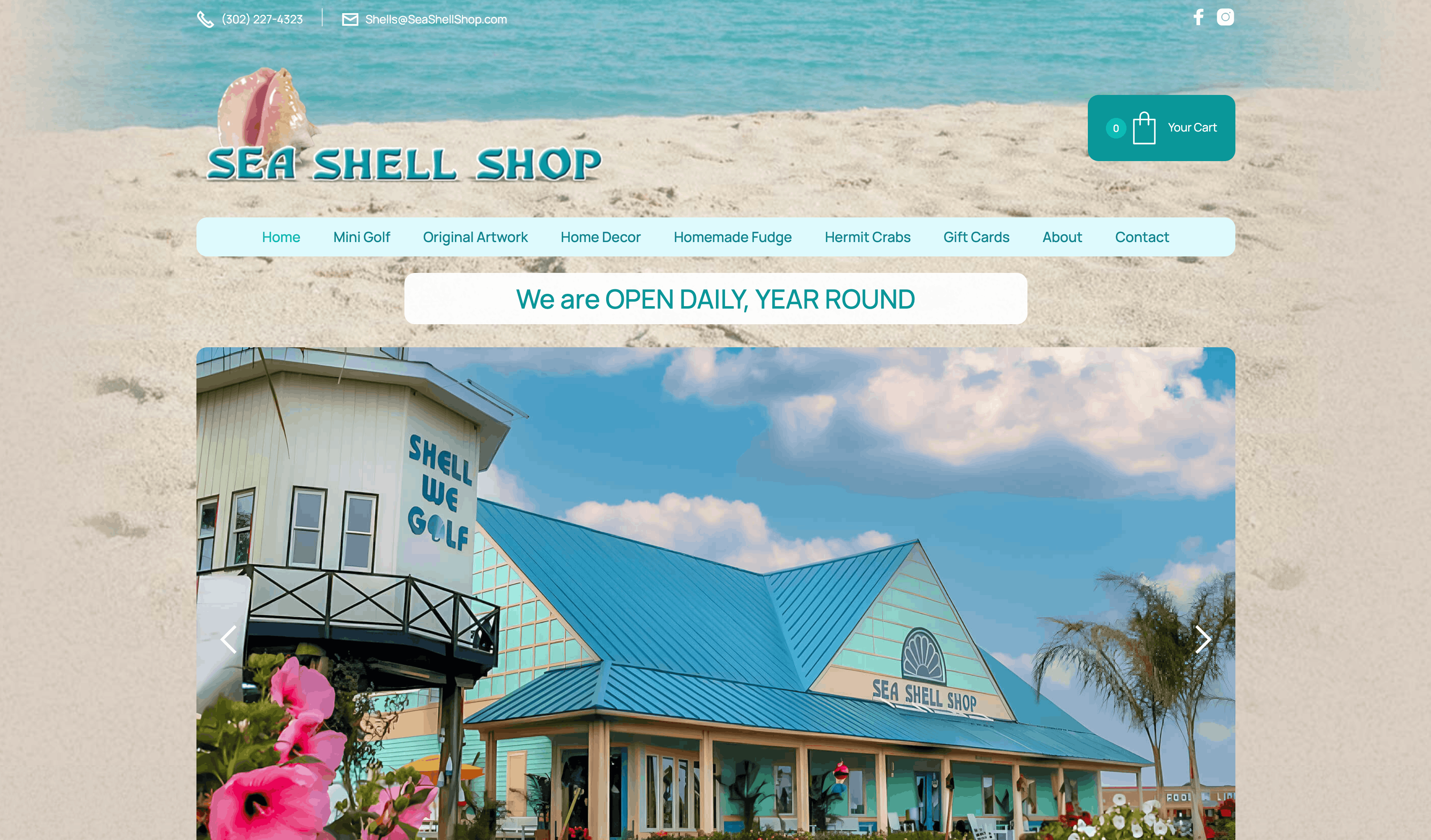 Sea Shell Shop Website Development