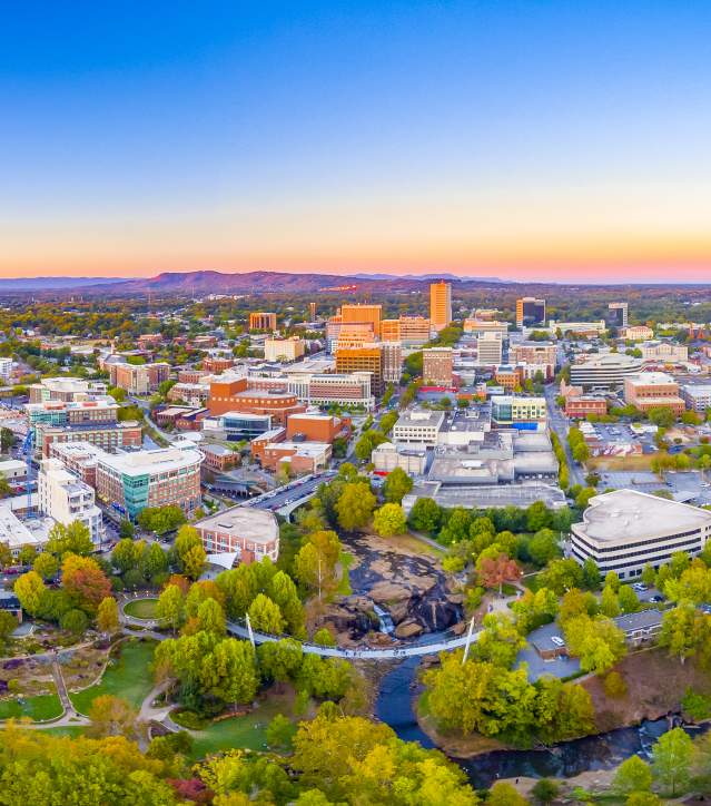 A picture of the Greenville skyline