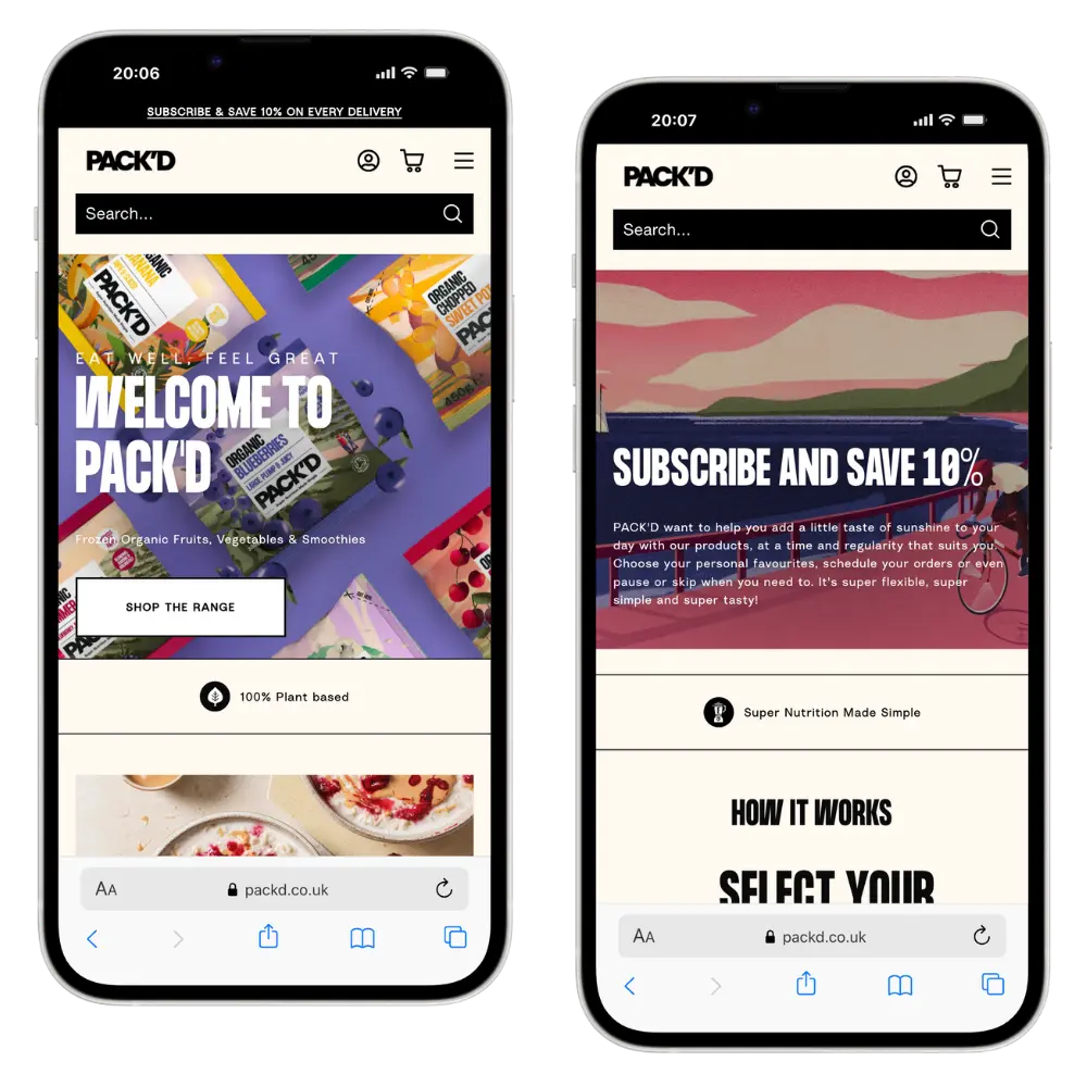 PACK'D website screenshow