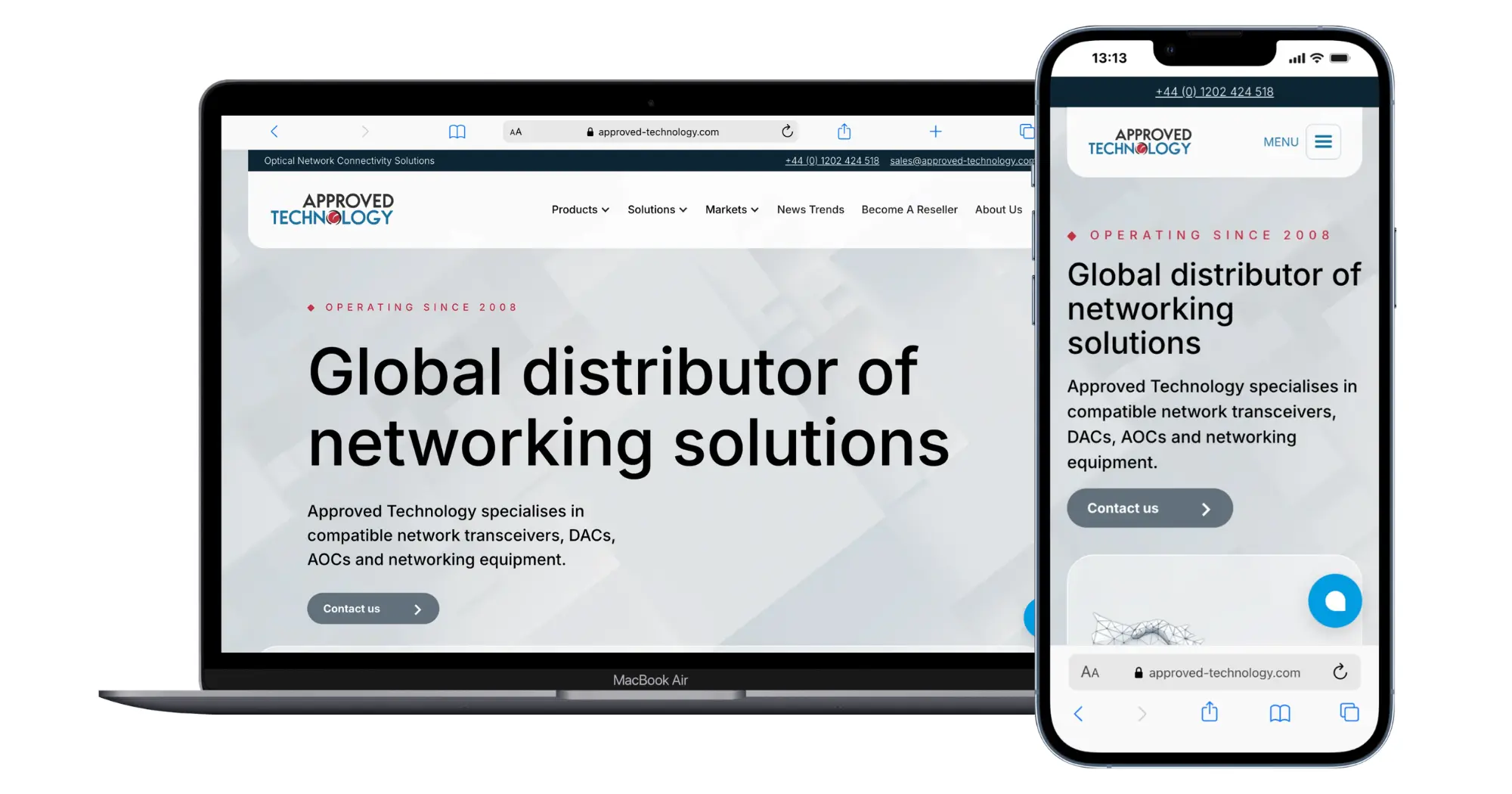 Approved Technology desktop and mobile screenshots