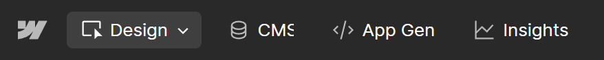 Webflow Development UI bar