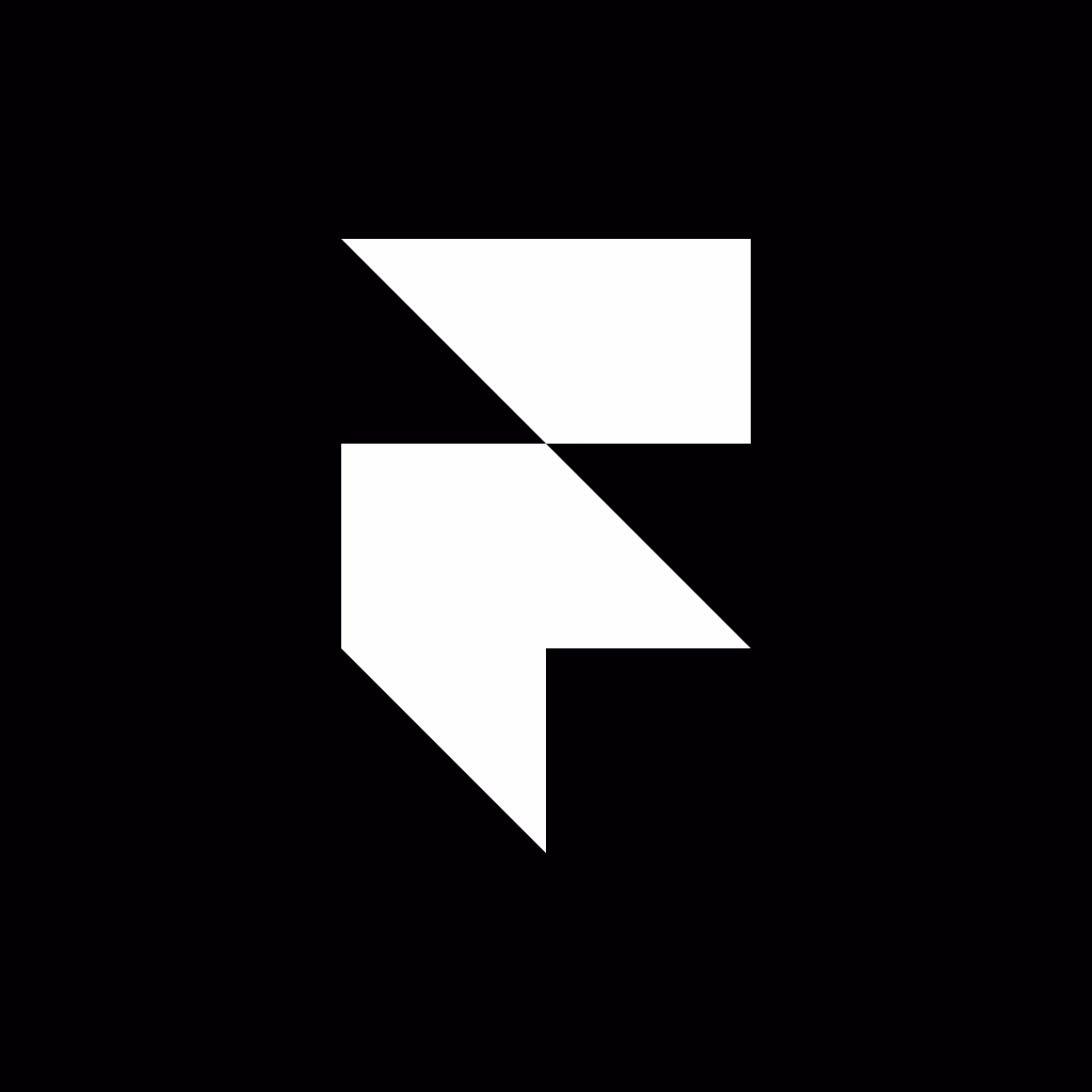 White angular shape resembling a stylized letter 'F' on a solid black background.
