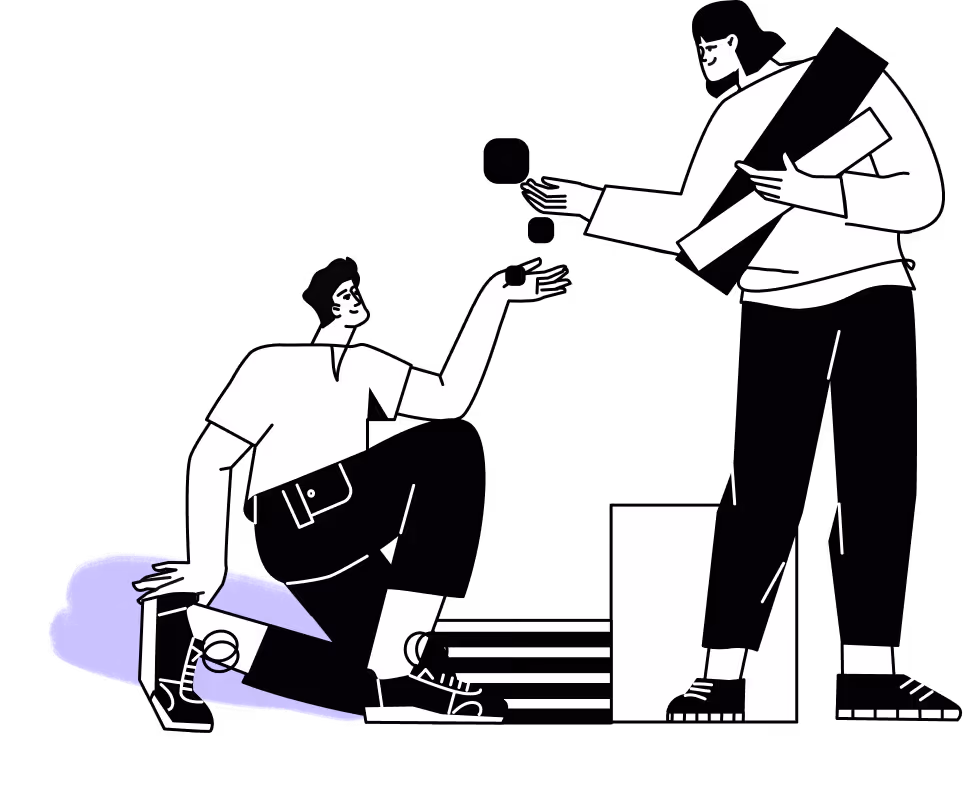 a man and a woman working together