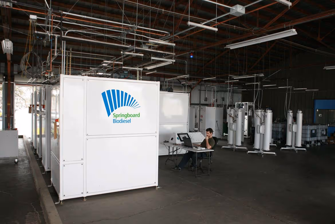 Springboard Biodiesel’s closed local loop biodiesel production system, the CLL-1000 (CLL)