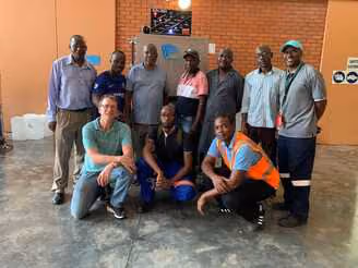 University of Botswana team with biodiesel production unit