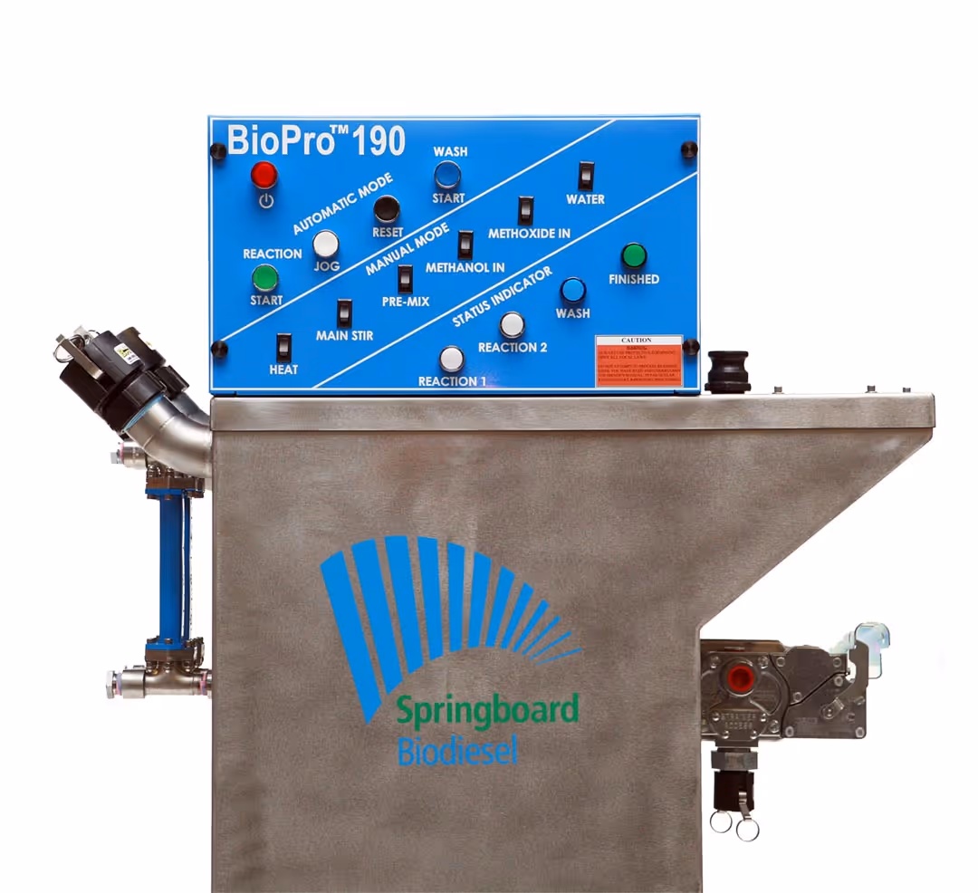 BioPro 190 biodiesel processor from Springboard Biodiesel