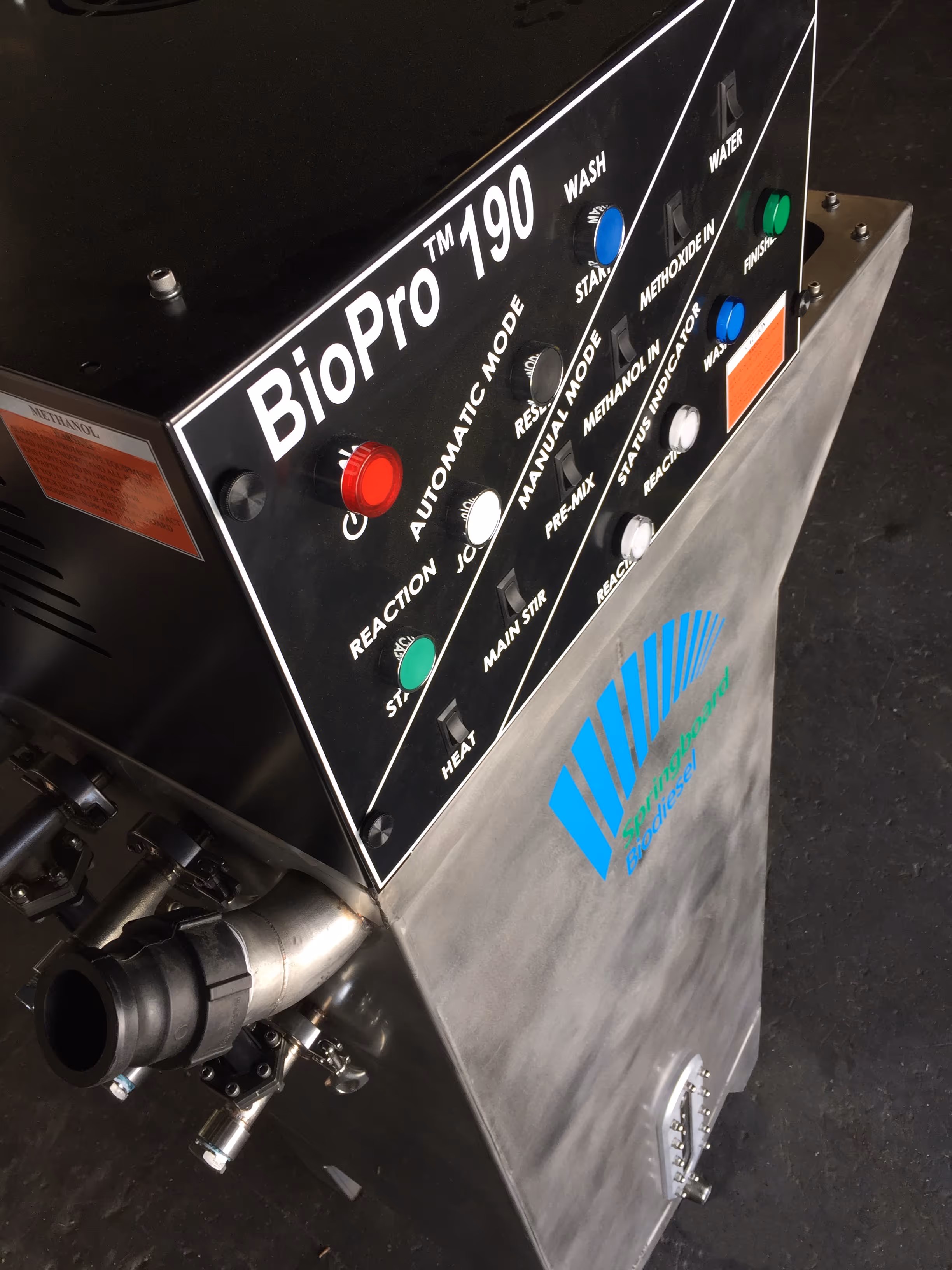 BioPro 190 biodiesel processor control panel from Springboard Biodiesel