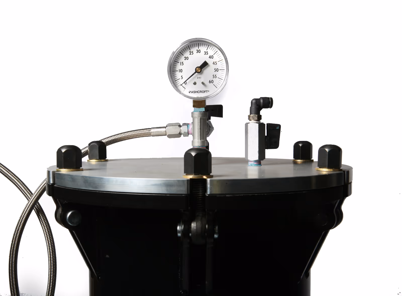 Top plate of SpringPro T76 drywash system for biodiesel processing, from Springboard Biodiesel