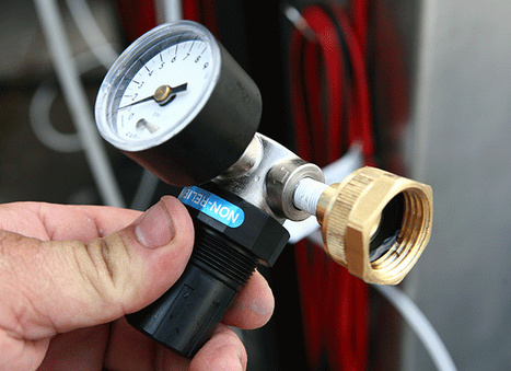 Step 7 to install pressurized water kit: locate water pressure fitting