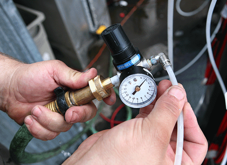 Step 8 to install pressurized water kit: attach hose and water-in line
