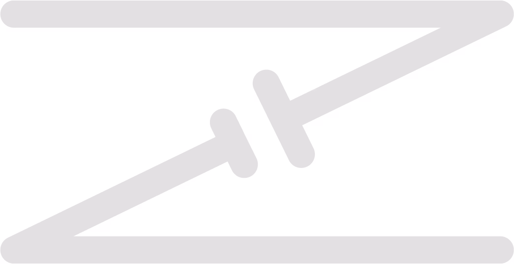 Stylized letter Z formed by two horizontal lines connected by two short vertical bars.