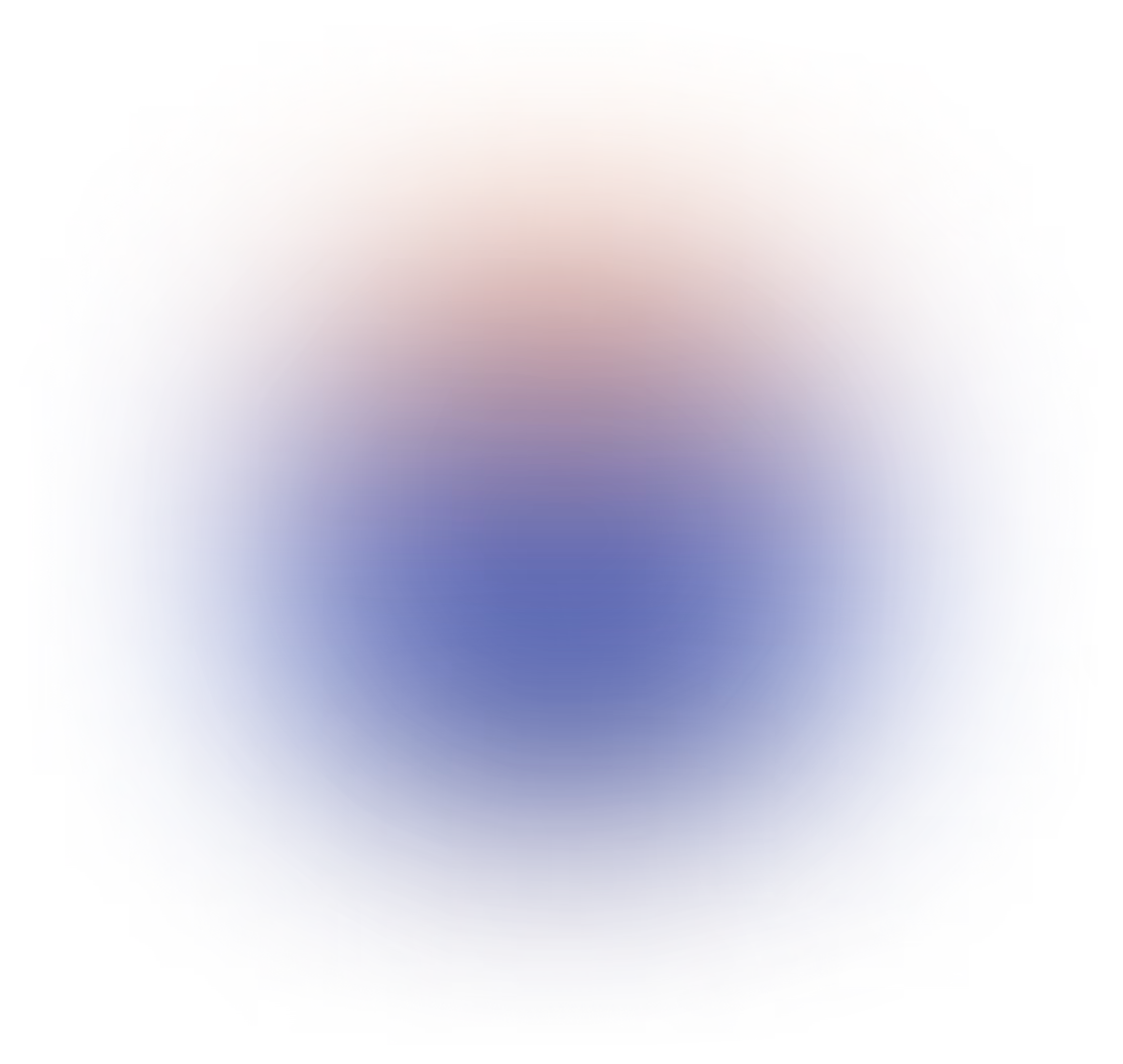 Blurred circular gradient with warm orange and cool blue tones blending smoothly.