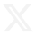 White stylized letter X on black background, representing the Twitter logo.