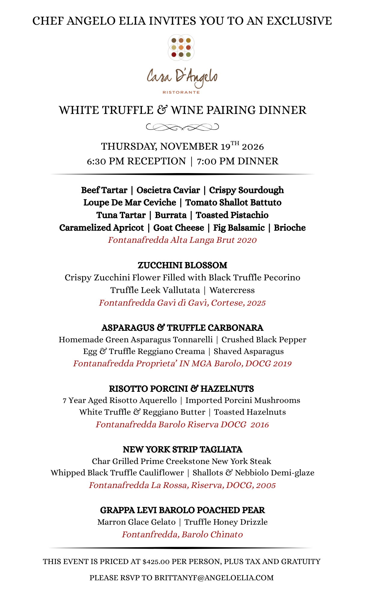 Fort Lauderdale White Truffle Dinner 