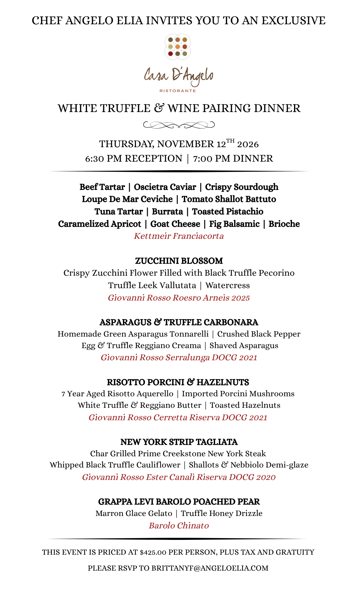 Fort Lauderdale White Truffle Dinner 