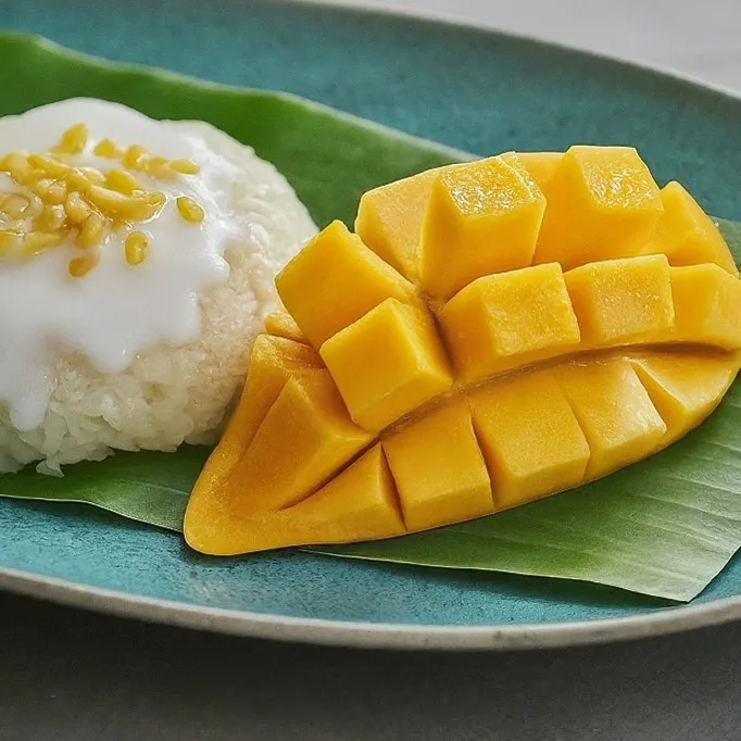 Enjoy! Mango sticky rice is a delicious and popular Thai dessert.