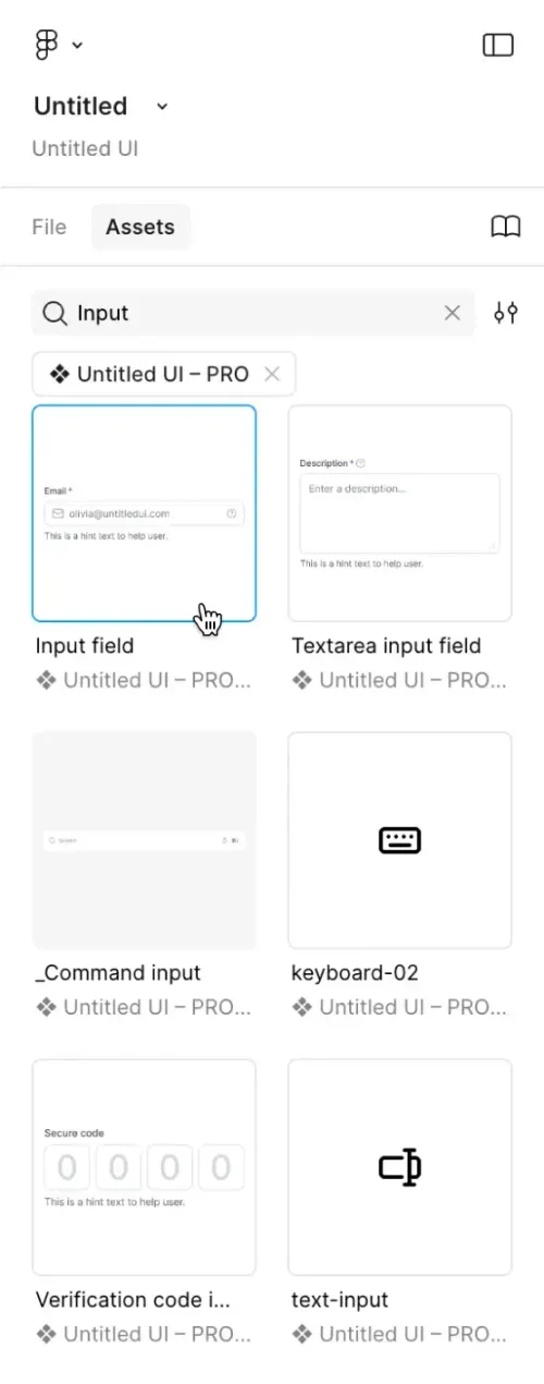 Figma assets panel