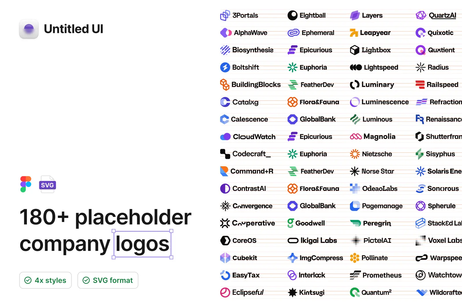 Placeholder company logos UI kit