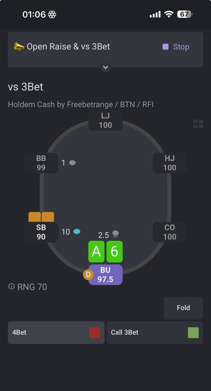 Freebetrange Mobile Device Trainer Screenshot