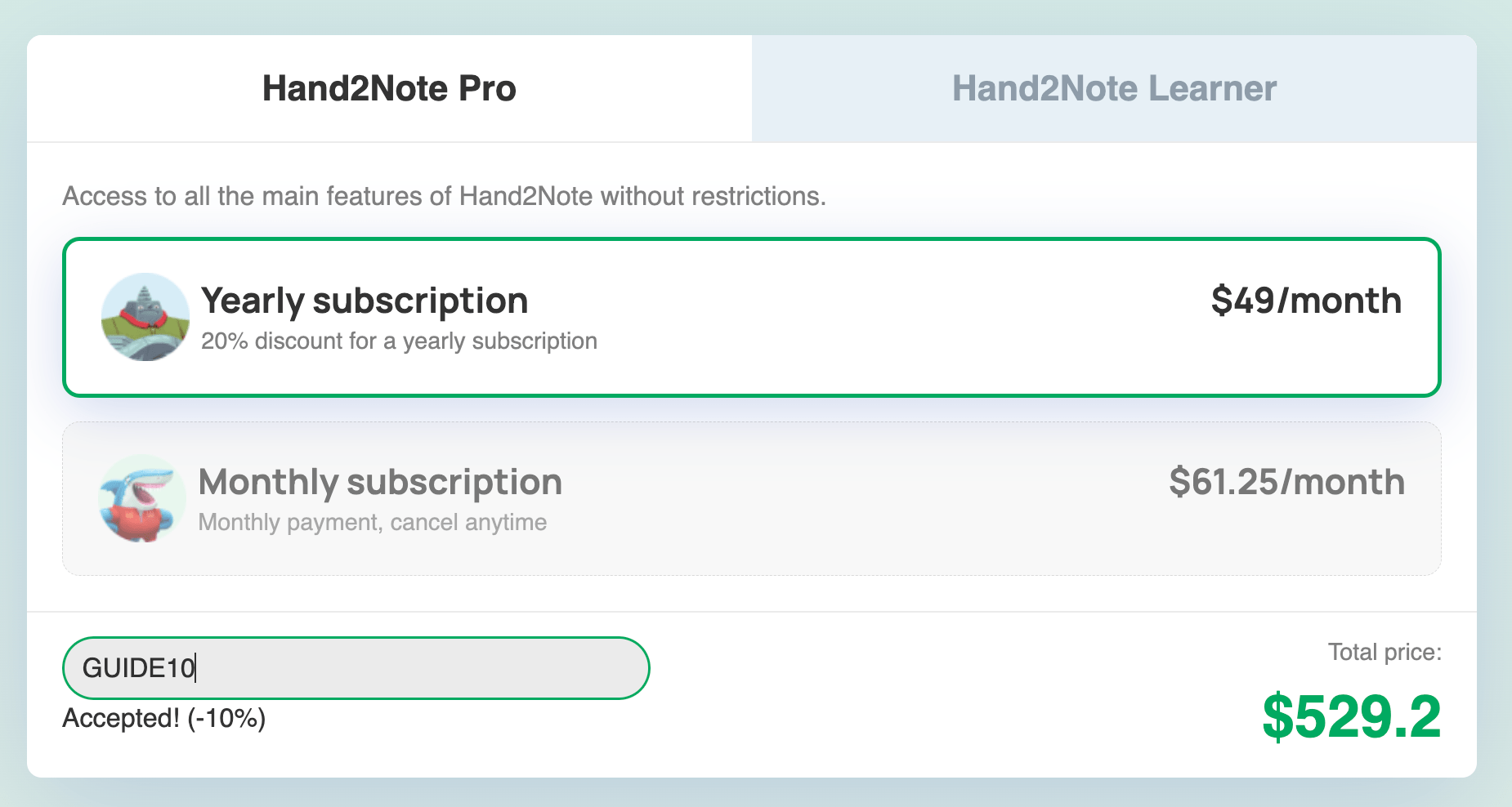 Best Hand2Note promo code 2026 - GUIDE10