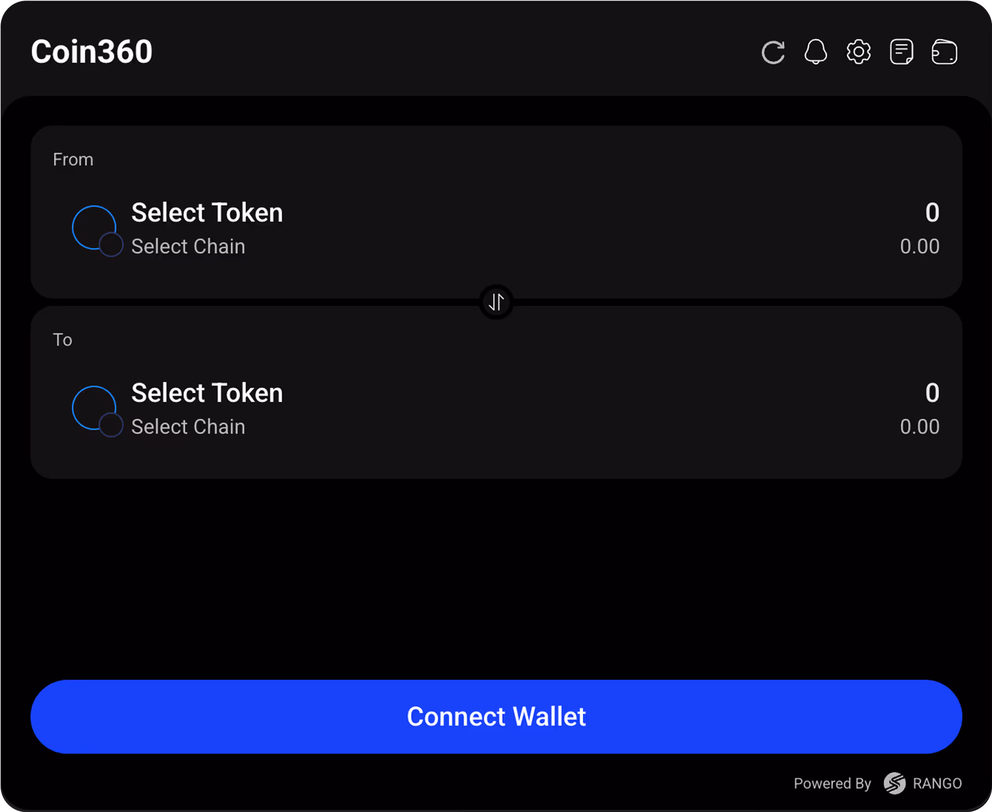 COIN360 Swap using the points mechanics