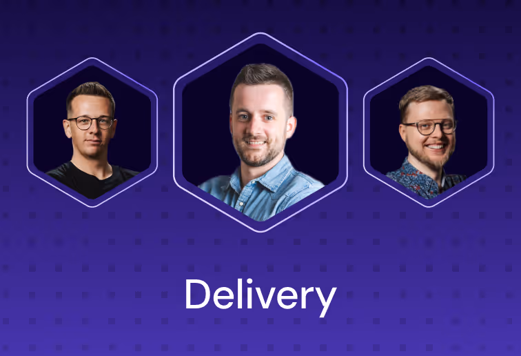 Three photos of team members