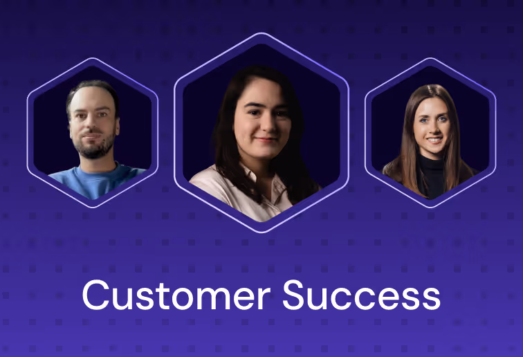 Three photos of team members