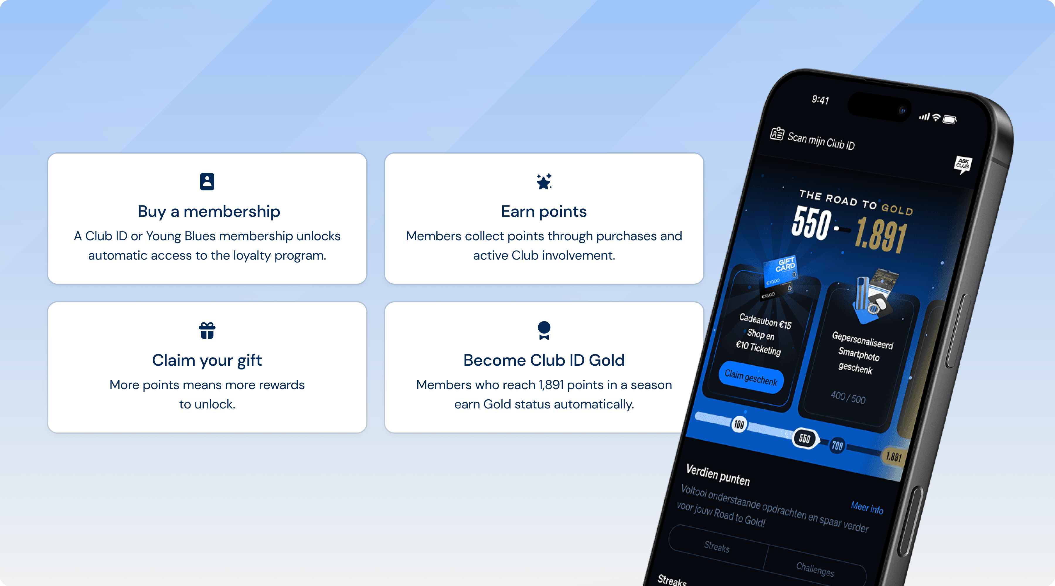 Club Loyalty is integrated into the official Club Brugge fan app