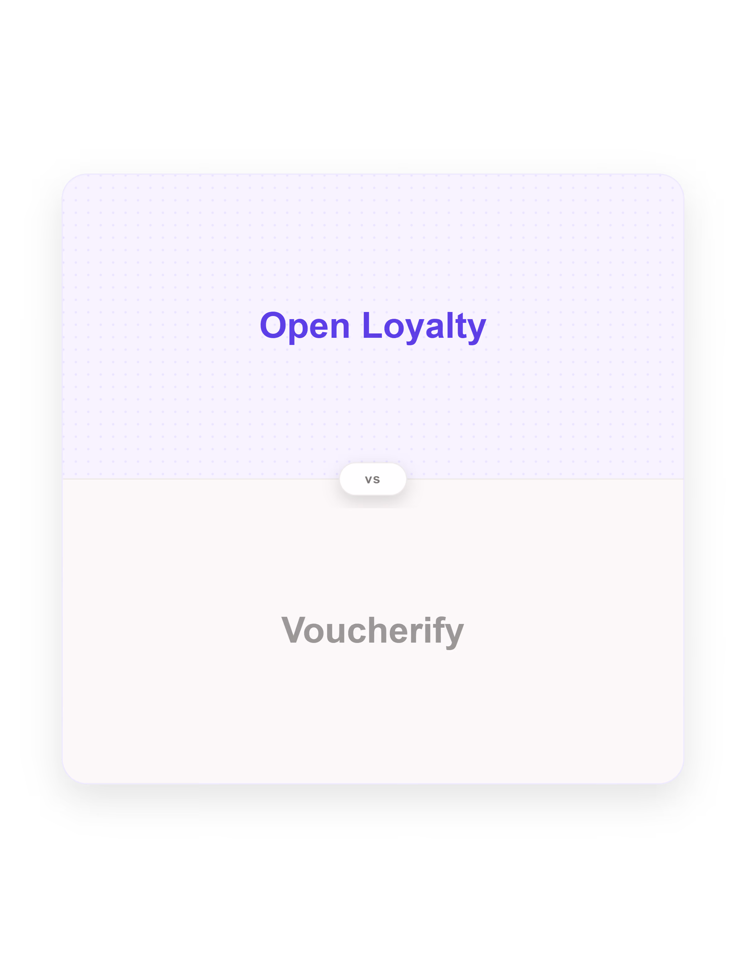 Card showing Open Loyalty comparing to Voucherify