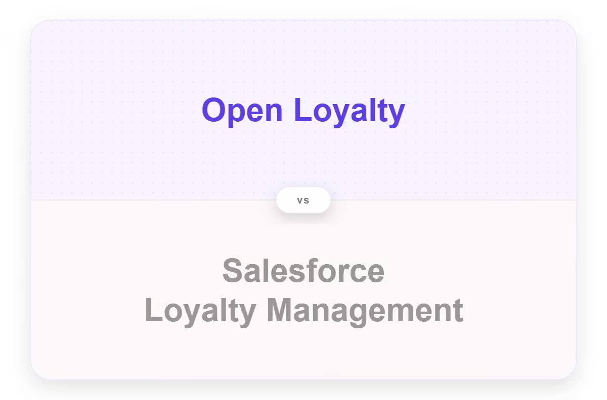 Card showing Open Loyalty comparing to Salesforce Loyalty Management
