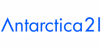 Blue text logo reading Antarctica21 on a white background.