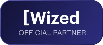 Wized official partner badge with white text on a dark blue rounded rectangle background.