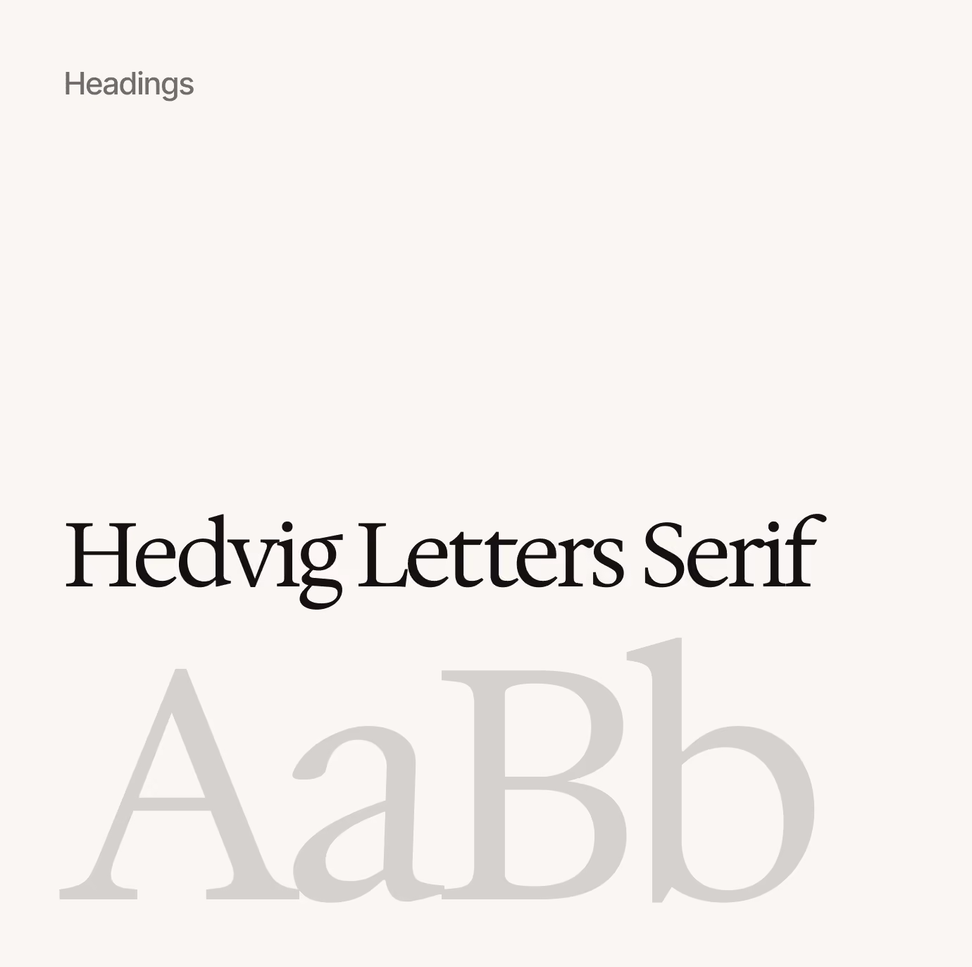 Text sample showing Hedvig Letters Serif font with uppercase and lowercase AaBb letters.