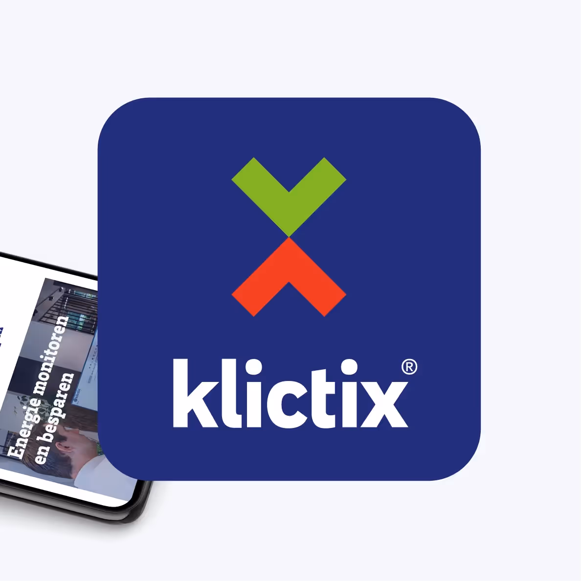Het Klictix applicatie-icoon voor hun monitoringsapp.