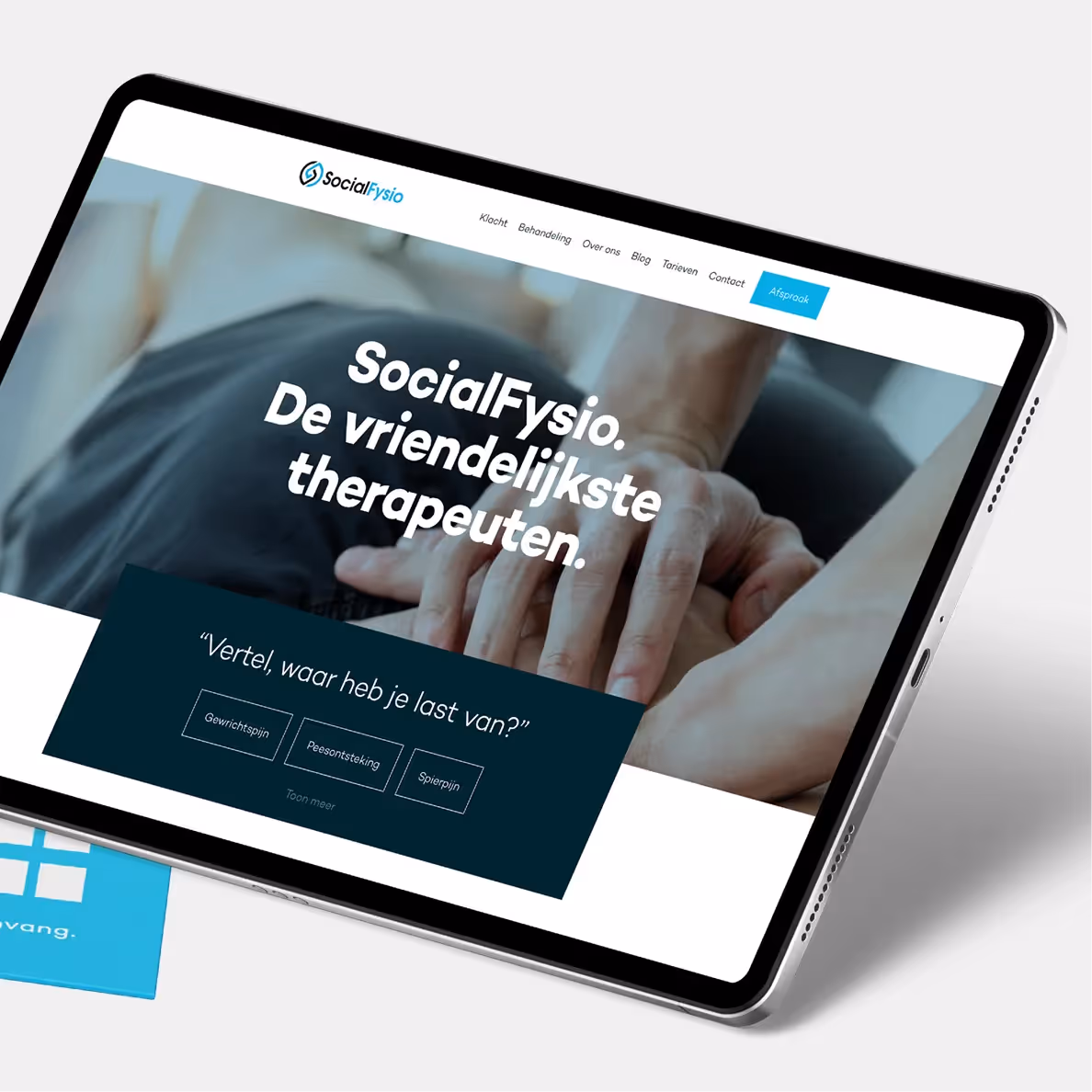 Een handige website waar de doelgroep direct gefilterd wordt op basis van klachten.