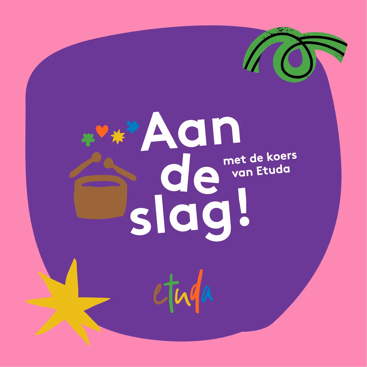 Een LP hoes waarop de visie van Etuda op creatieve wijze is vormgegeven.