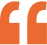 Icon of two stylized orange quotation marks.